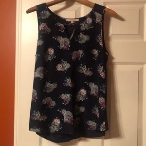 Navy Floral Top